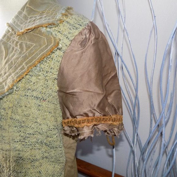 CESAR ARELLANES Multi Fabric Neutral Colored Tweed Jacket Women's Size Medium - Picture 5 of 7